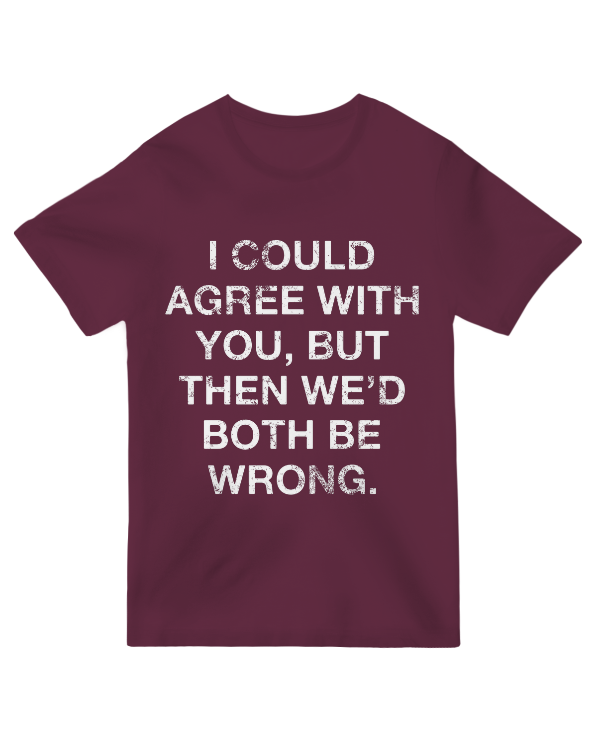 "Funny geek t-shirt with 'I Could Agree With You' sarcastic text in bold print on soft cotton tee"