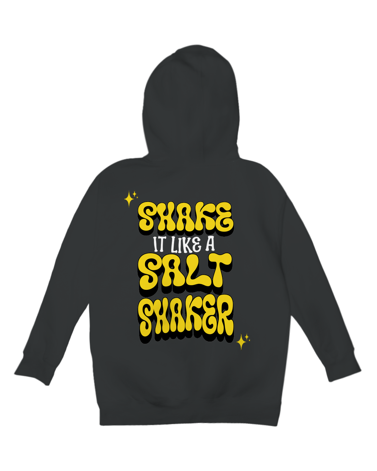 "Shake It" heather gray hoodie with motion-inspired design – stretchy dance hoodie for workouts and concerts