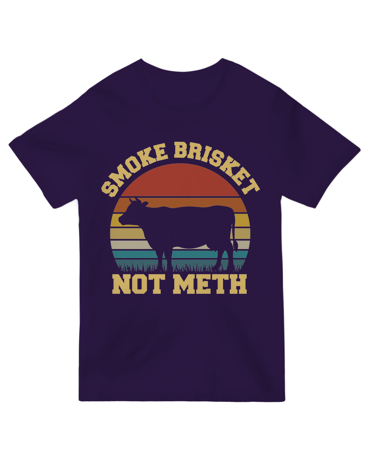 "Funny ‘Smoke Brisket Not Meth’ BBQ t-shirt, sarcastic grilling apparel for pitma