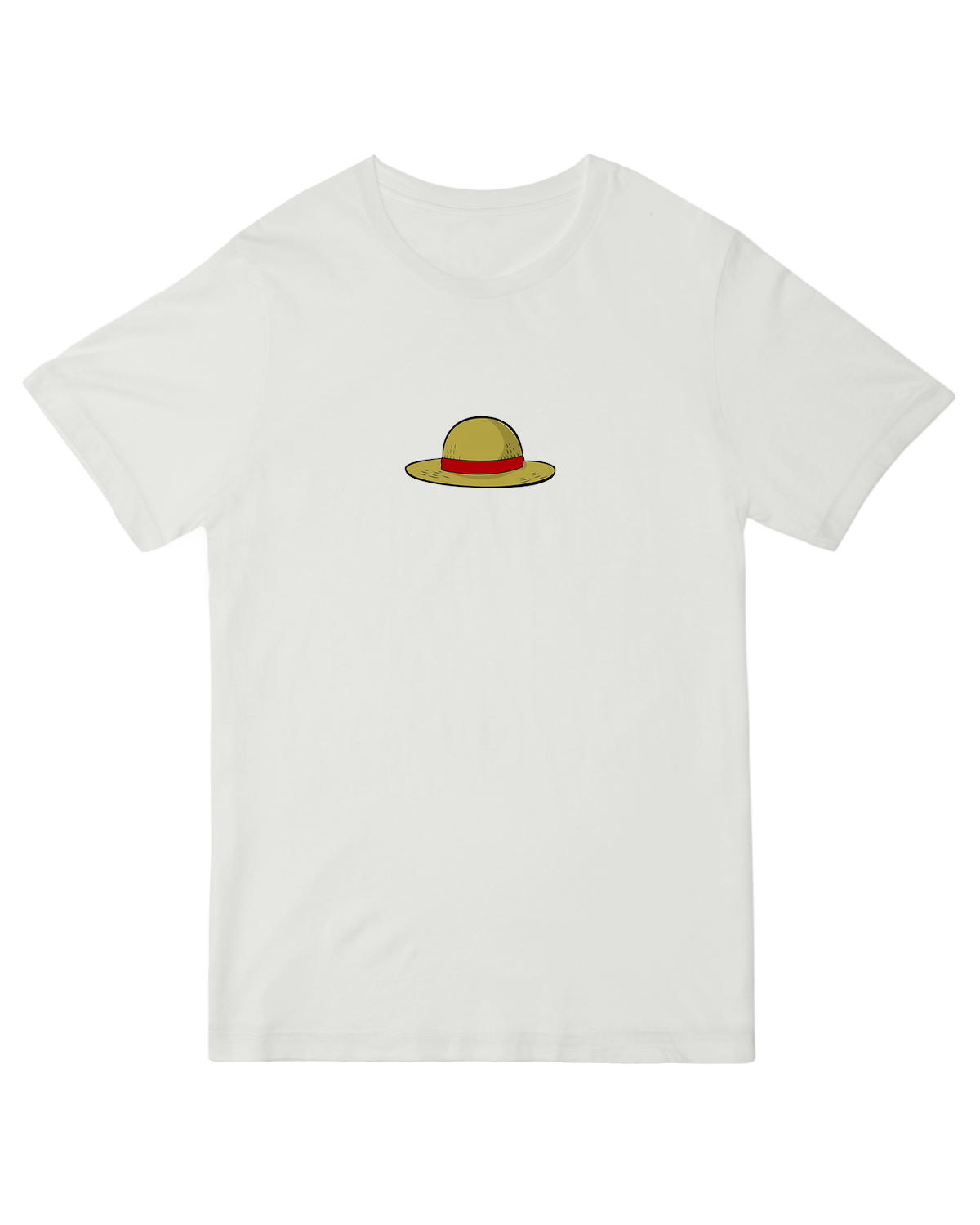 "Straw Hat" red anime t-shirt with One Piece Luffy-inspired design – unisex cotton shirt for pirate crew fans