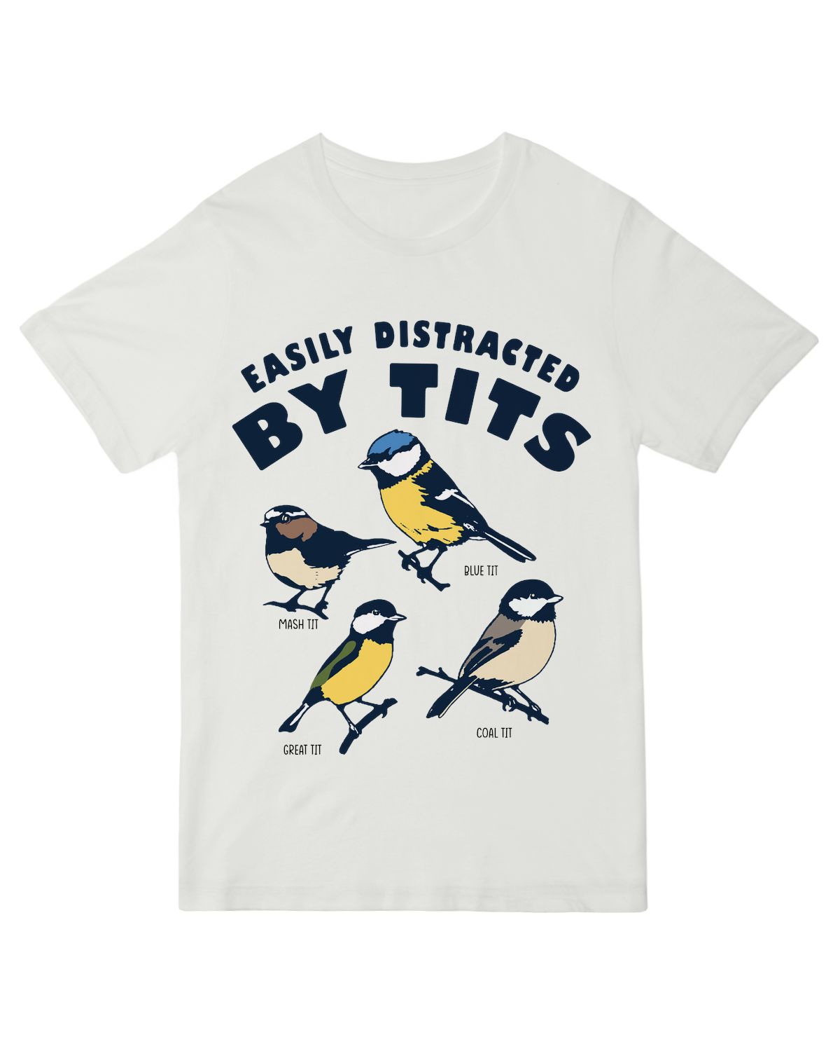 "“The Birds Are Distracting” graphic tee with playful bird illustration – soft unisex cotton shirt"