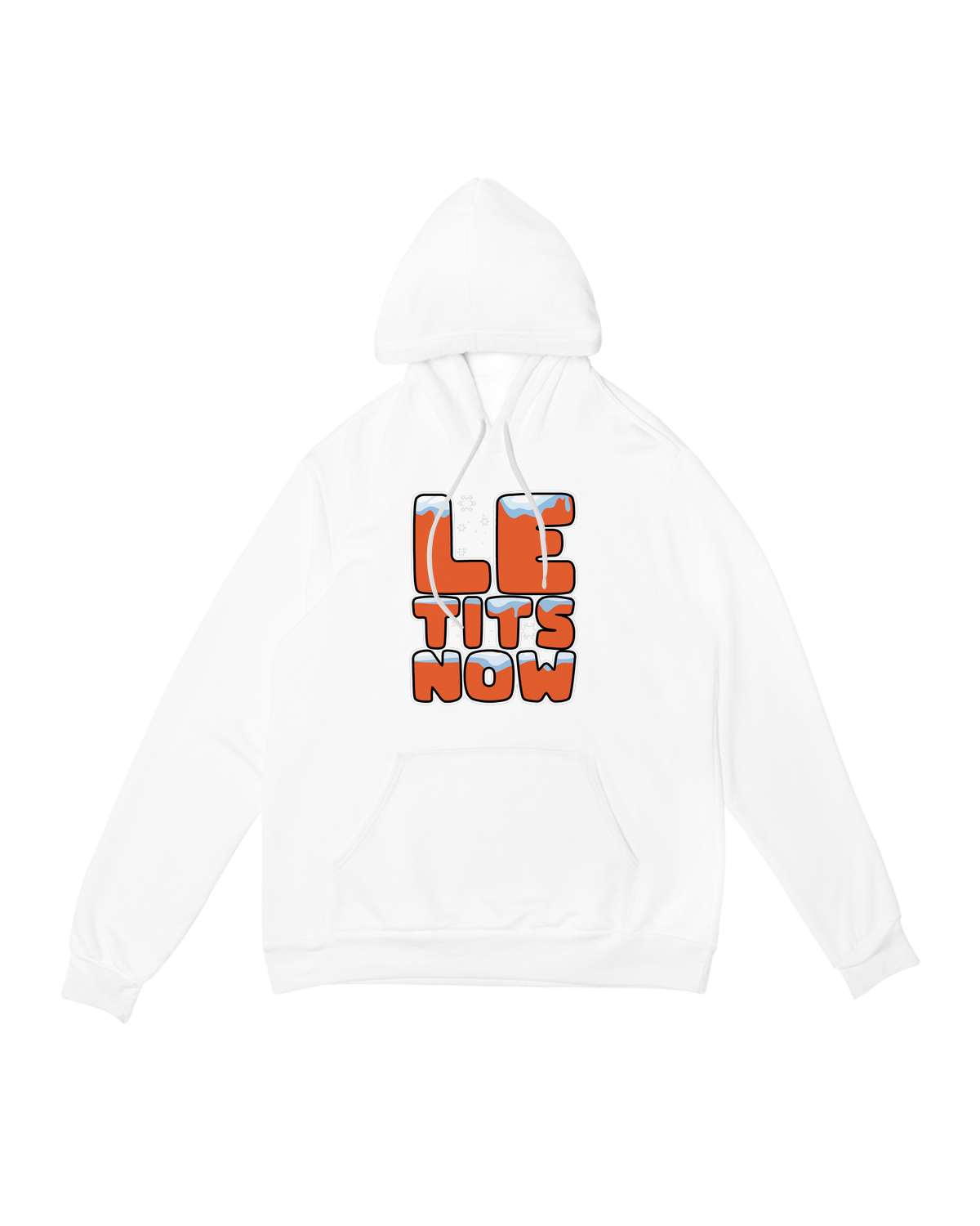"Black vintage comedy hoodie with 'Le Tits Now' retro graphic - unisex fleece sweatshirt"