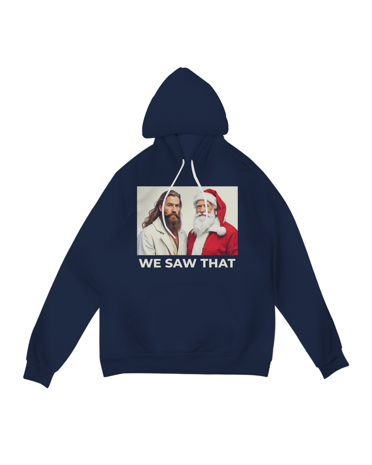 "Black 'We Saw That' meme hoodie - unisex oversized fleece sweatshirt with viral phrase"