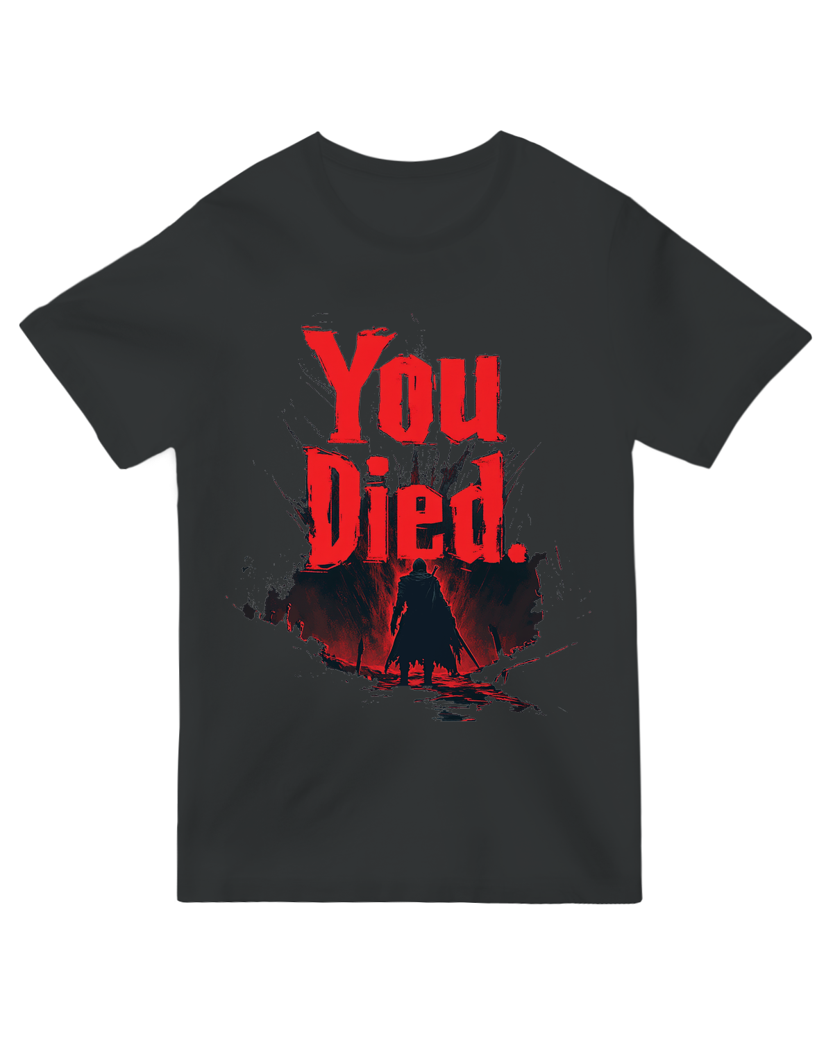 "You Died..." graphic tee with Dark Souls-inspired text – funny gamer shirt for men and women