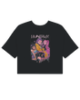 Active woman wearing the KPop Demon Hunters crop top during dance movement

