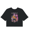 Active woman wearing the KPop Demon Hunters crop top during dance movement

