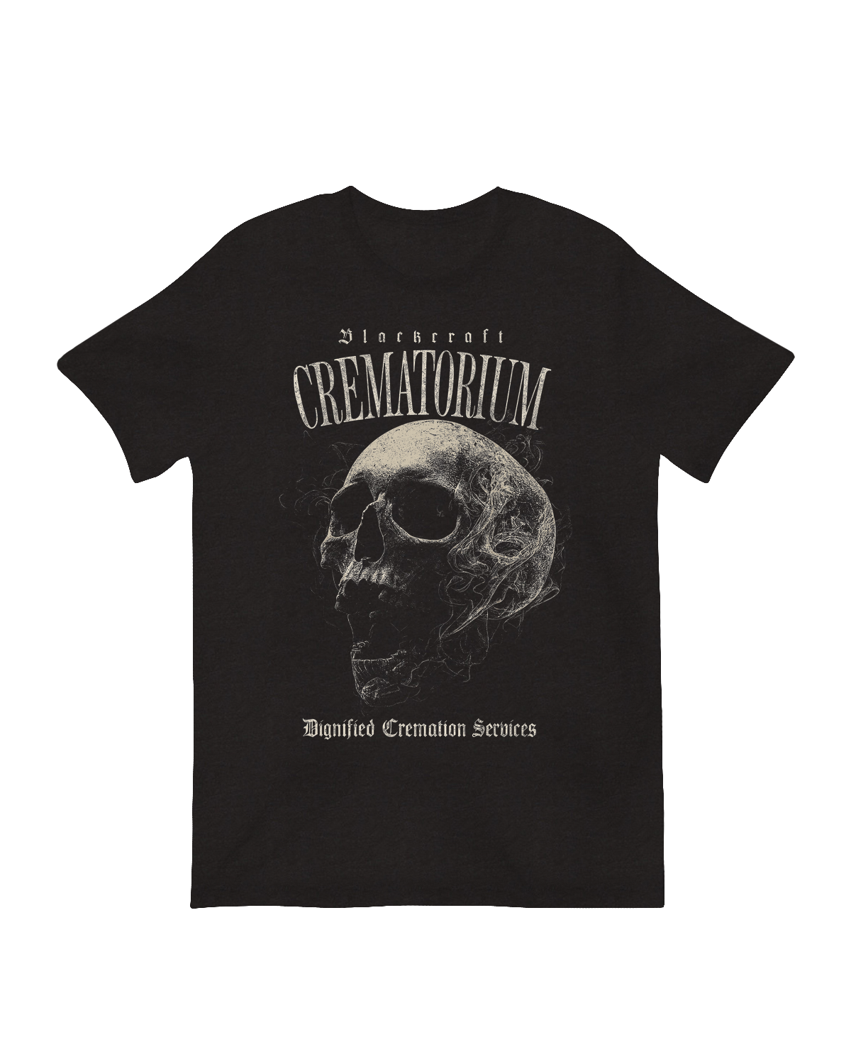 BlackCraft Crematorium flaming skull art print

