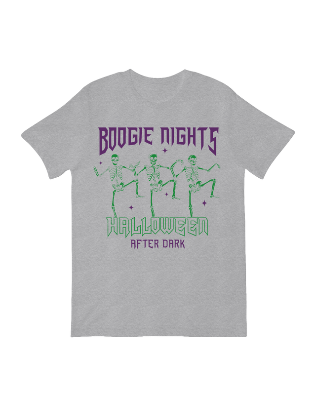 Boogie Nights dancing skeletons Halloween party art print

