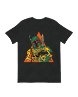 Close-up detail of the Boba Fett Skeleton's helmet, armor, and jetpack.

