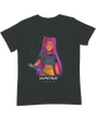 Close-up detail of the vibrant KPop Demon Hunters print on the premium cotton t-shirt.

