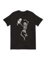 Close-up of the motion-activated Dancing Skeleton and Cat figurine with glowing details.

