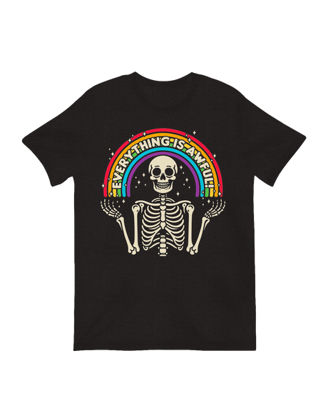 Close-up of the relatable cynical humor skeleton collectible figure

