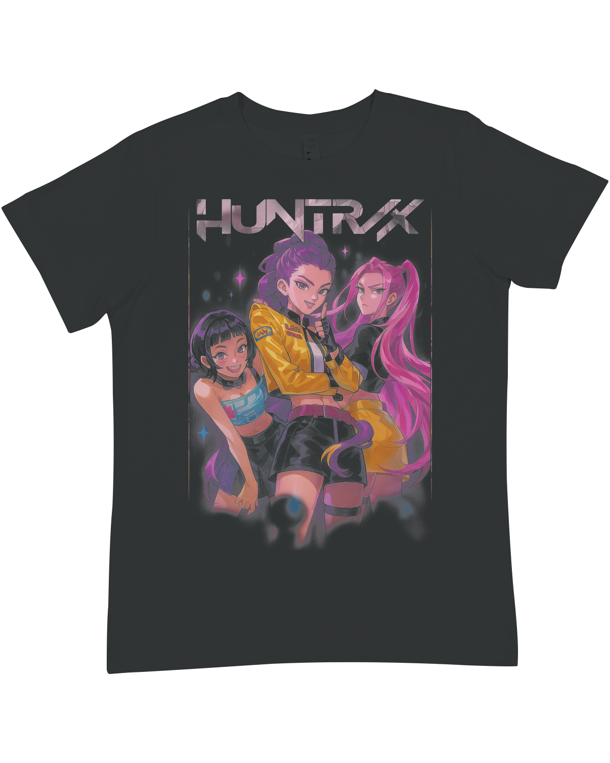 Creative teen wearing the KPop Demon Hunters tee while engaged in art projects


