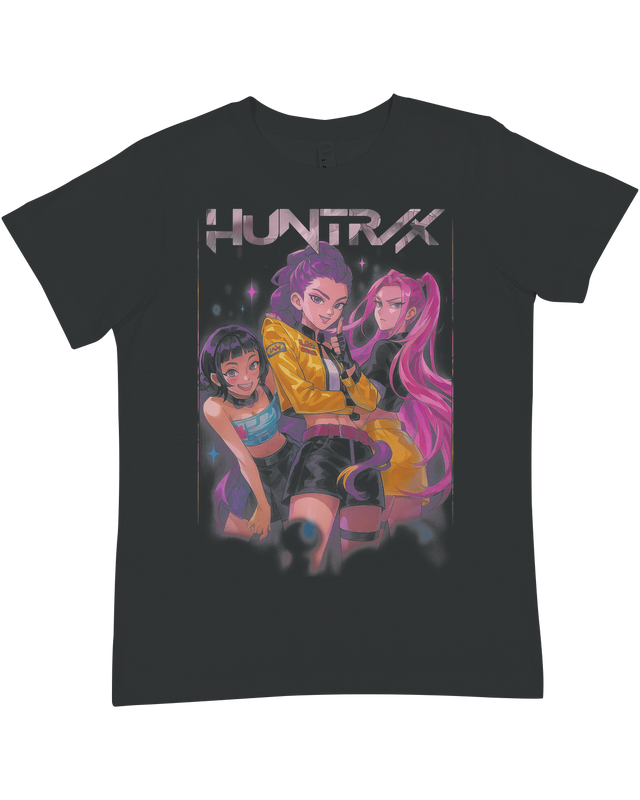 Creative teen wearing the KPop Demon Hunters tee while engaged in art projects


