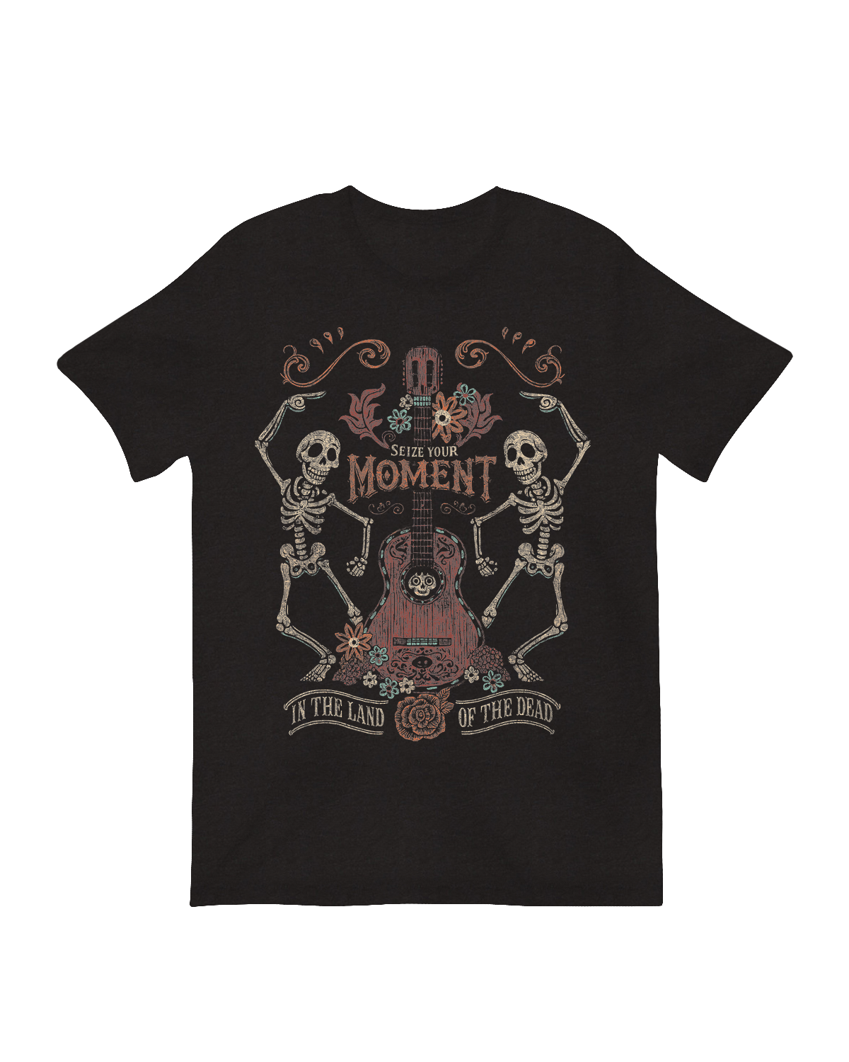 Día de los Muertos celebration skeleton artwork

