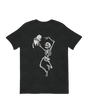 Dancing Skeleton with a Black Cat Animatronic Halloween Prop in a spooky yard scene.


