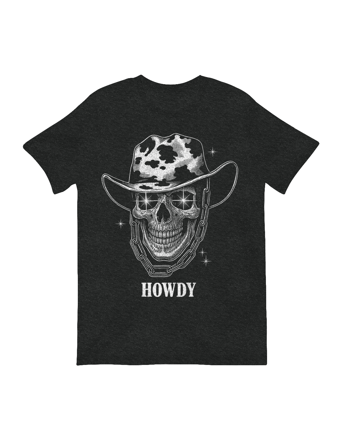 Friendly skeleton cowboy decor with hat

