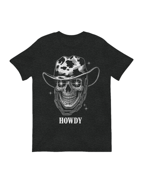 Friendly skeleton cowboy decor with hat

