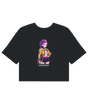 Front view of the KPop Demon Hunters graphic on a black ladies premium crop top.

