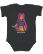 Front view of the KPop Demon Hunters graphic on a soft white infant fine jersey bodysuit.

