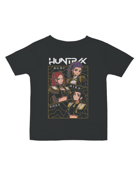 Front view of the KPop Demon Hunters movie poster artwork on infant tee

