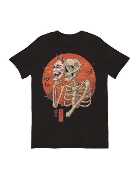Hannya mask skeleton Japanese yokai art print

