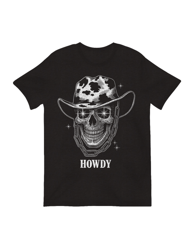 Howdy Cowboy Skull Western humor art print

