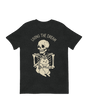 Living The Dream Skeleton Cat humorous art print

