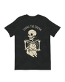 Living The Dream Skeleton Cat humorous art print

