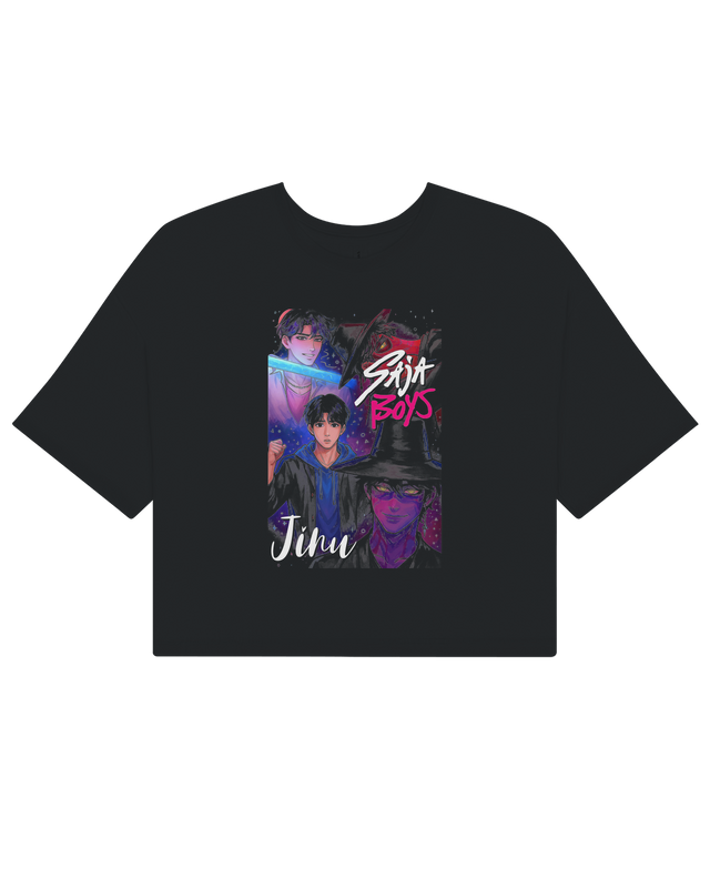 Official Jinu Kpop Ladies Premium Crop Top on model

