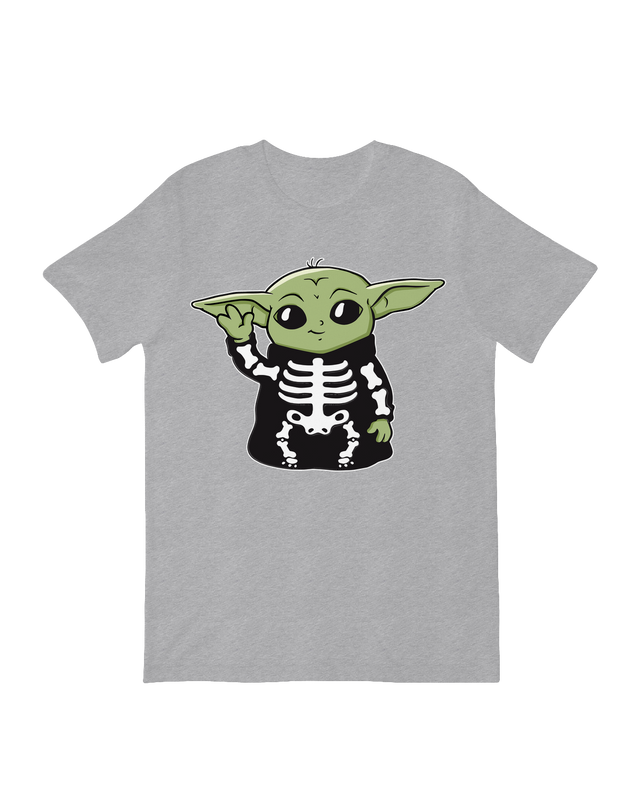 Full front view of 5-foot Star Wars Boba Fett Skeleton Halloween decoratiOfficial Star Wars The Mandalorian Buildable Grogu Skeleton Model Kit

on

