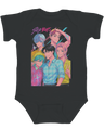 Parent and baby wearing matching KPop Demon Hunters outfits together


