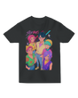Sequential images showing the color-changing effect on the KPop Demon Hunters tee

