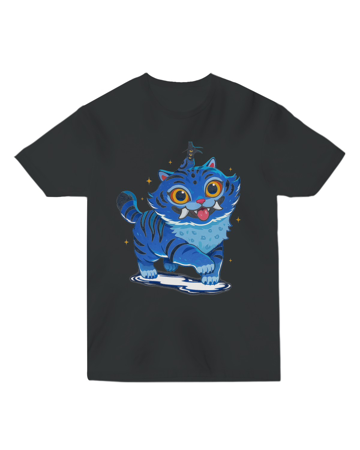 Side profile view showing the slim silhouette fit of the KPop Demon Hunters unisex tee.

