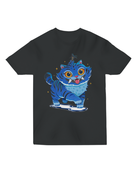 Side profile view showing the slim silhouette fit of the KPop Demon Hunters unisex tee.

