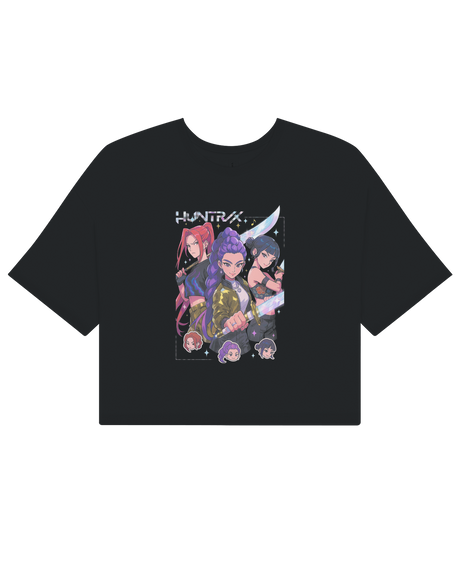 Side view showing the precise mid-waist length of the KPop Demon Hunters crop top

