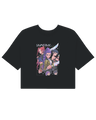 Side view showing the precise mid-waist length of the KPop Demon Hunters crop top

