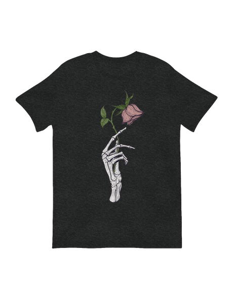 Skeletal hand holding wilted rose wall decor

