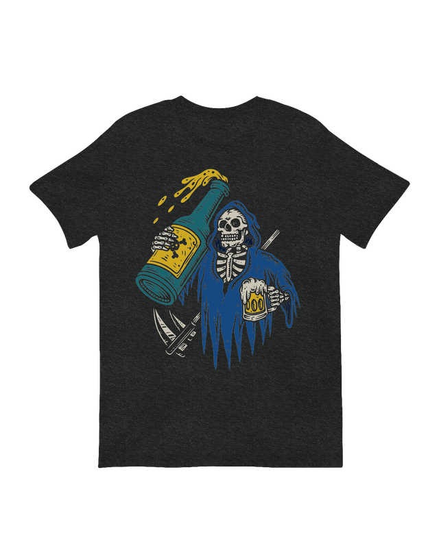 Skeleton Reaper Cheers macabre humor art print