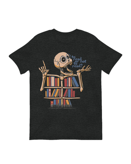 Skeleton book lover library art print

