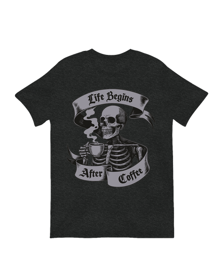 Skeleton drinking coffee morning ritual decor

