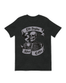 Skeleton drinking coffee morning ritual decor

