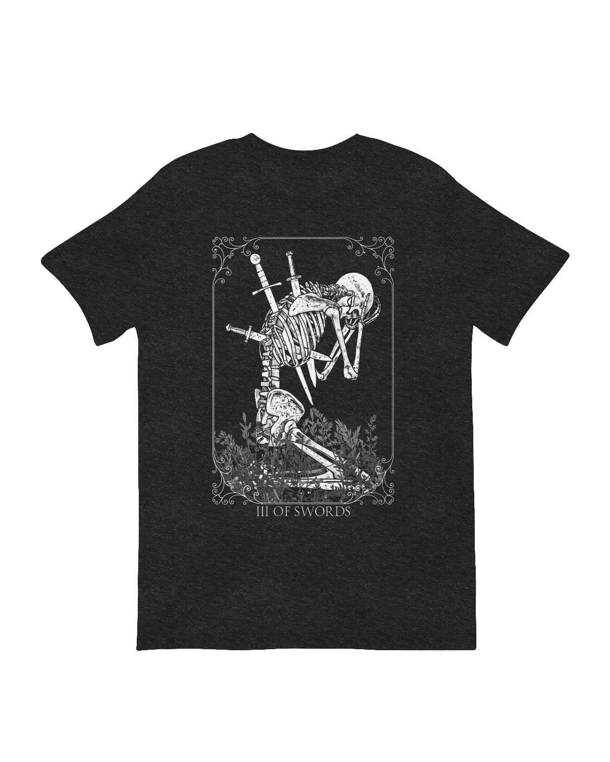 Skeleton pierced by three swords emotional gothic decor 