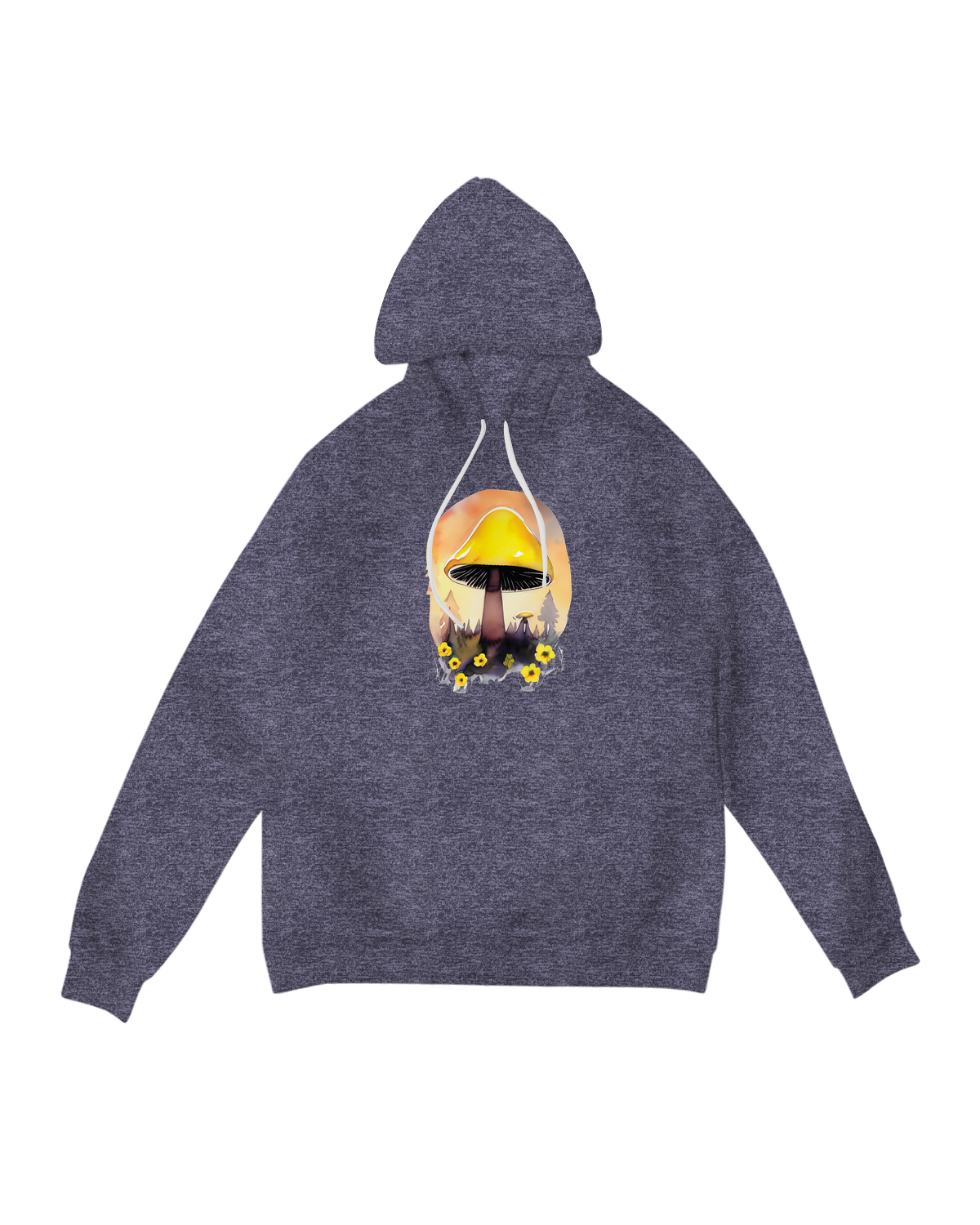 "Sunny Yellow Mushroom Hoodie – Whimsical Cottagecore & Streetwear Sweatshirt"
