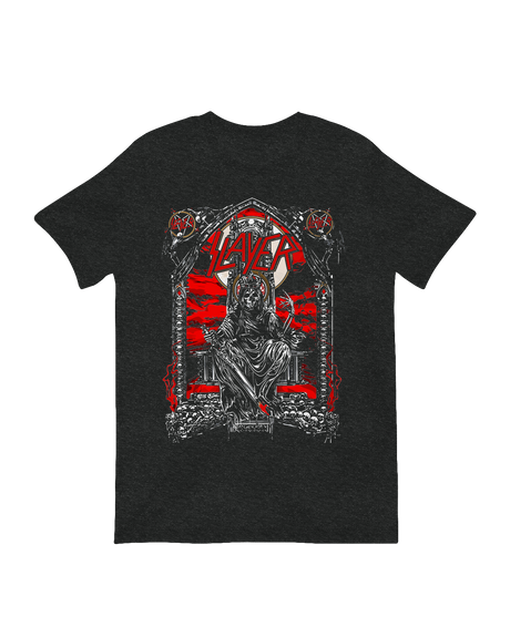 Thrash metal band merchandise bone throne decor