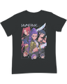 Young person wearing the true-to-size KPop Demon Hunters crewneck tee

