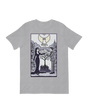 "Black Addams Family tribute t-shirt with subtle gothic lettering, styled for Wednesday Addams fans and vintage horror enthusiasts"