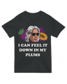 "Cream vintage ‘Feel It In My Plums’ comedy t-shirt for TV meme fans"