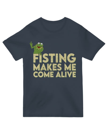 "Black 'Fisting Power' boxing training t-shirt for MMA and combat sports athletes"
