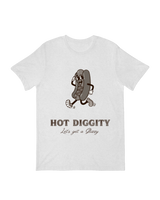 "Hot Diggity Let’s Get Glizzy meme shirt - Funny viral apparel for hot dog lovers and internet humor fans"